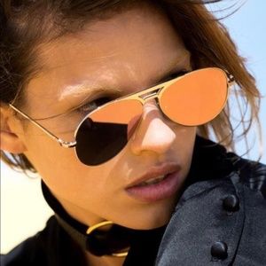 VALLEY EYEWEAR Rose Gold Manubrium Aviator Sunglasses